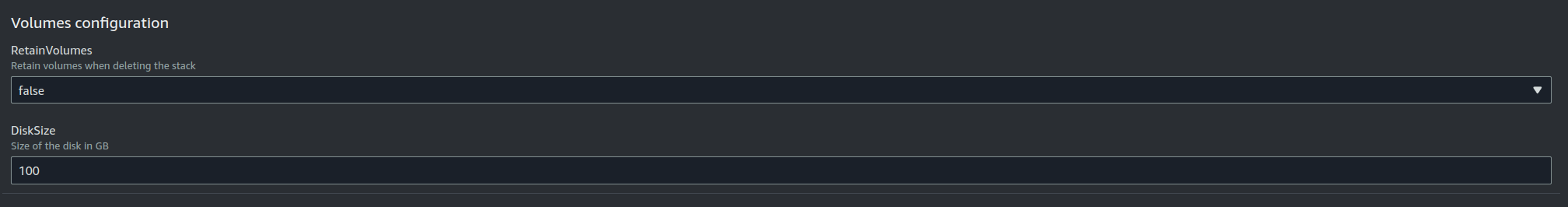 Volumes Configuration