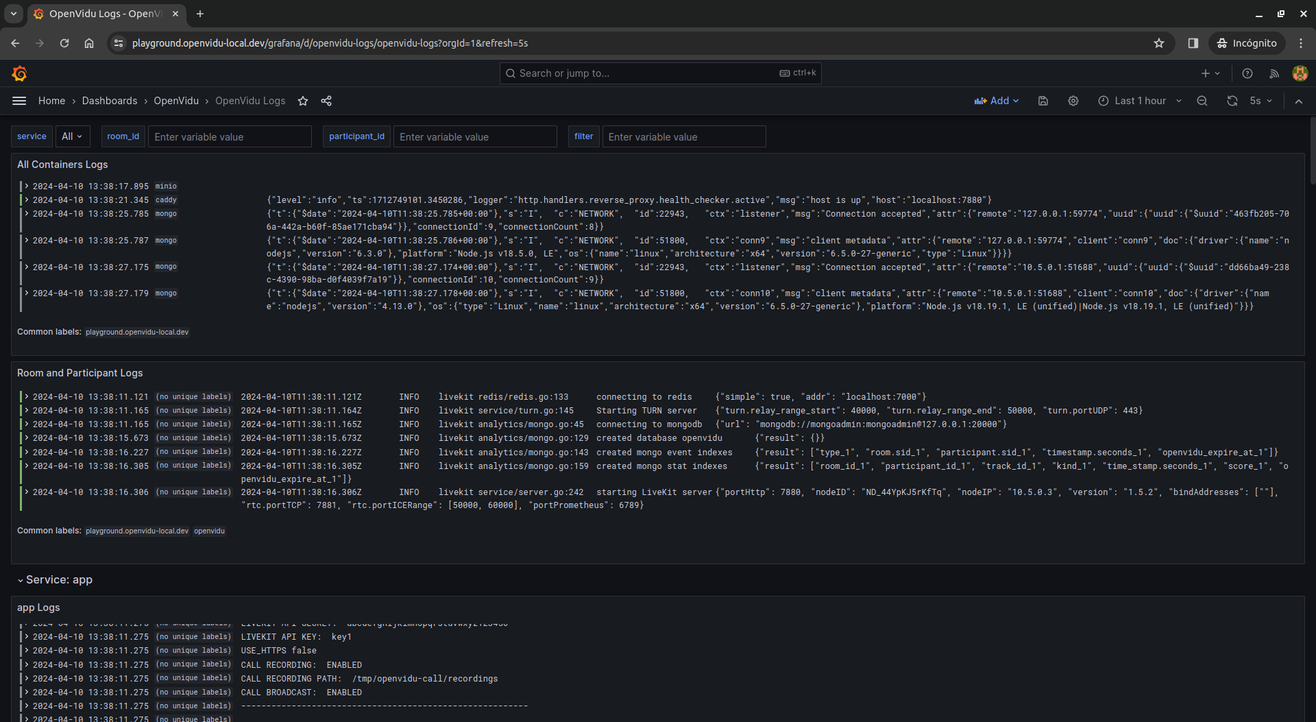 Single Node logs