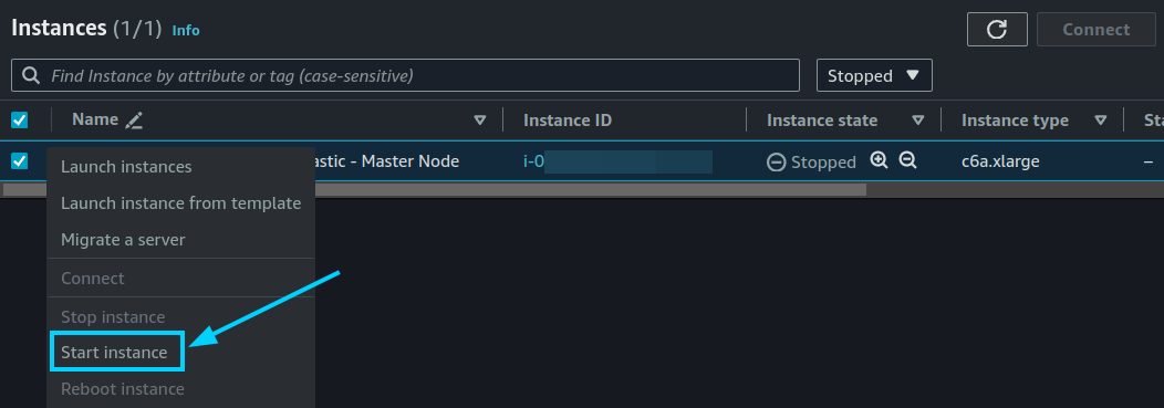 Start instance