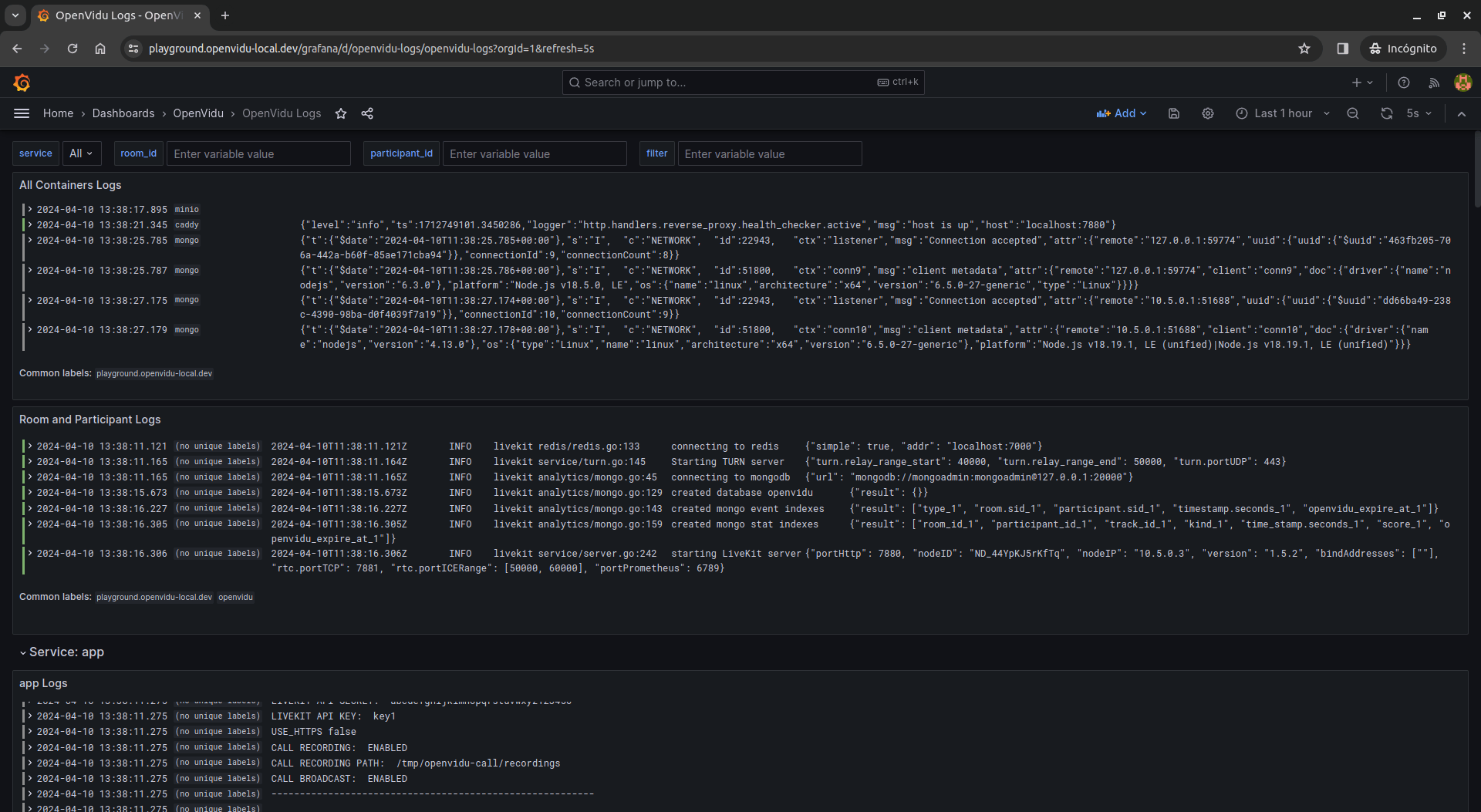 Single Node logs
