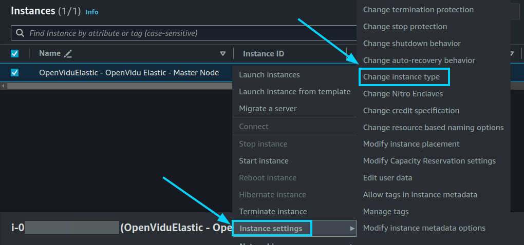 Change instance type