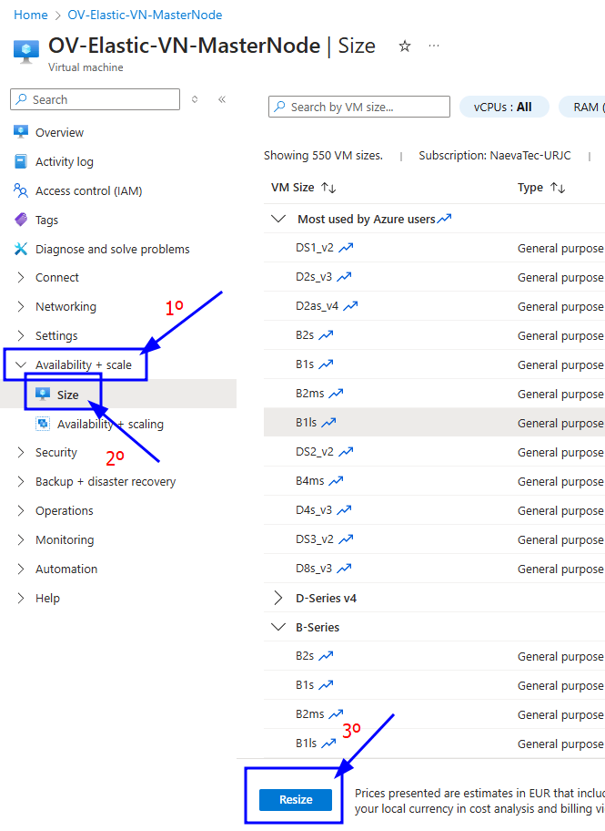 Change instance type master