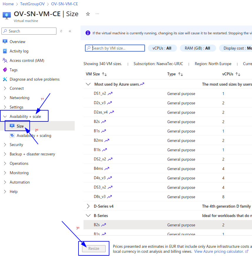 Change instance type