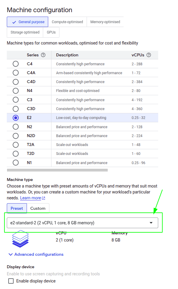 Change instance type