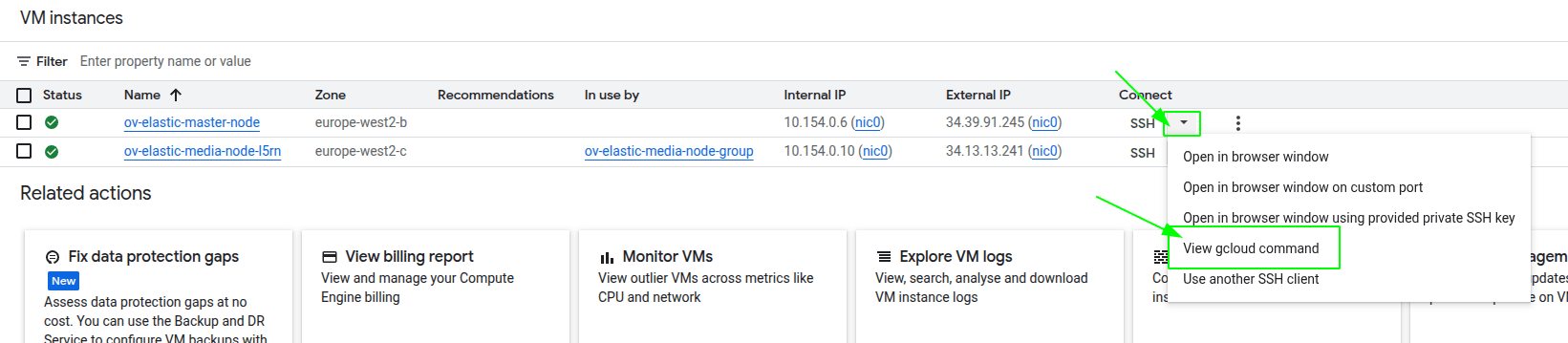 Google Cloud Platform gcloud command