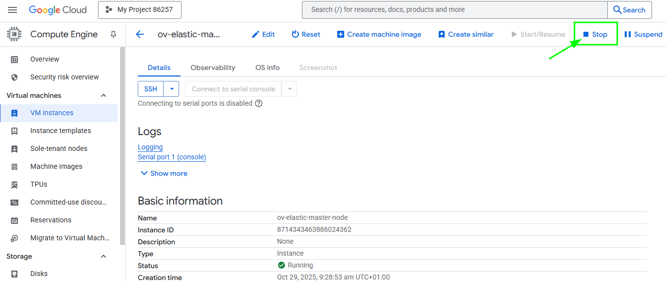 Stop Master Node MIG