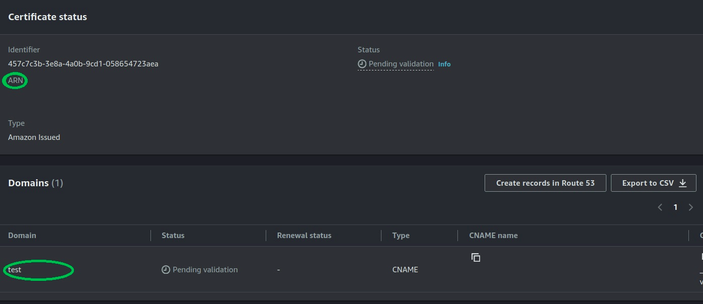 ARN and domain location