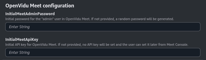 OpenVidu Meet credentials