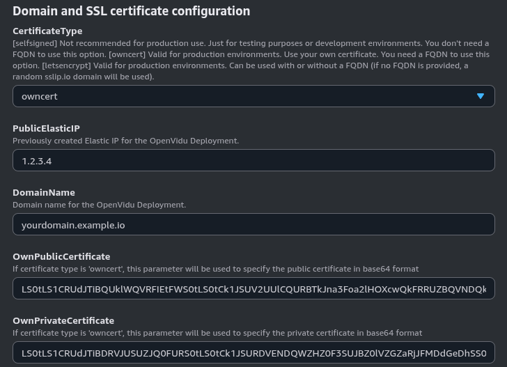 Custom certificates