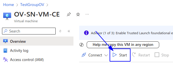 Start instance