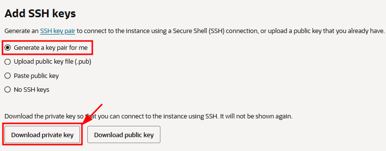 Download SSH key