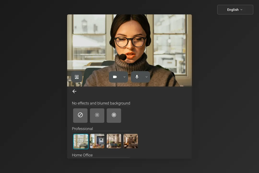 Virtual background selection before joining the meeting