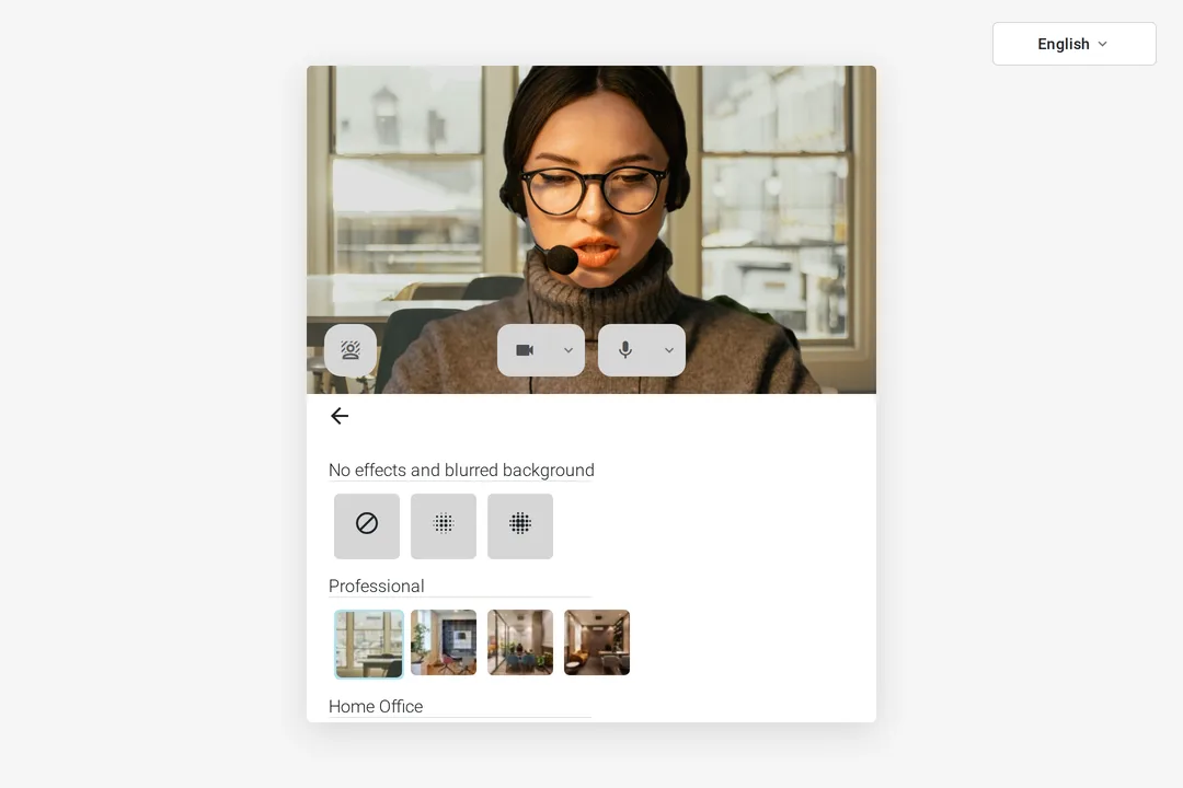 Virtual background selection before joining the meeting