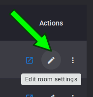 Room configuration wizard editing an existing room