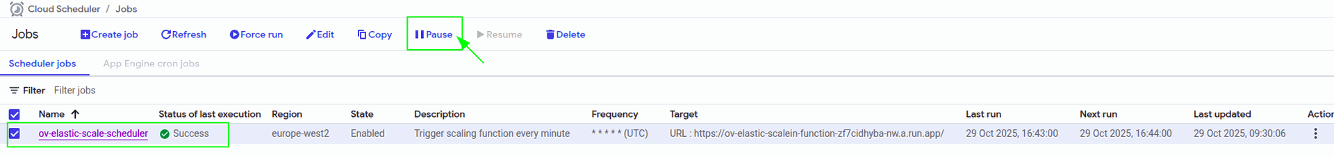 Deactivate Scale In