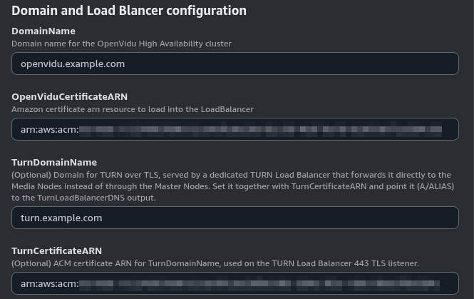Domain and Load Balancer configuration