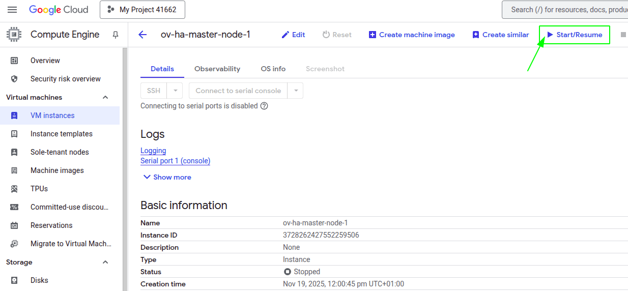 Start Master Node