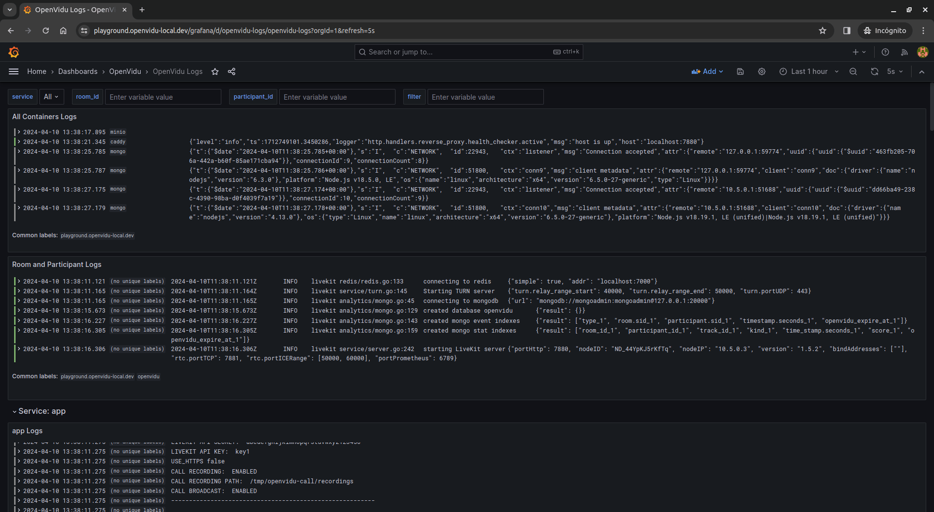 Single Node logs