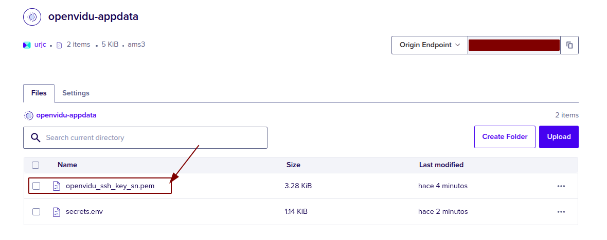 SSH Key in Bucket