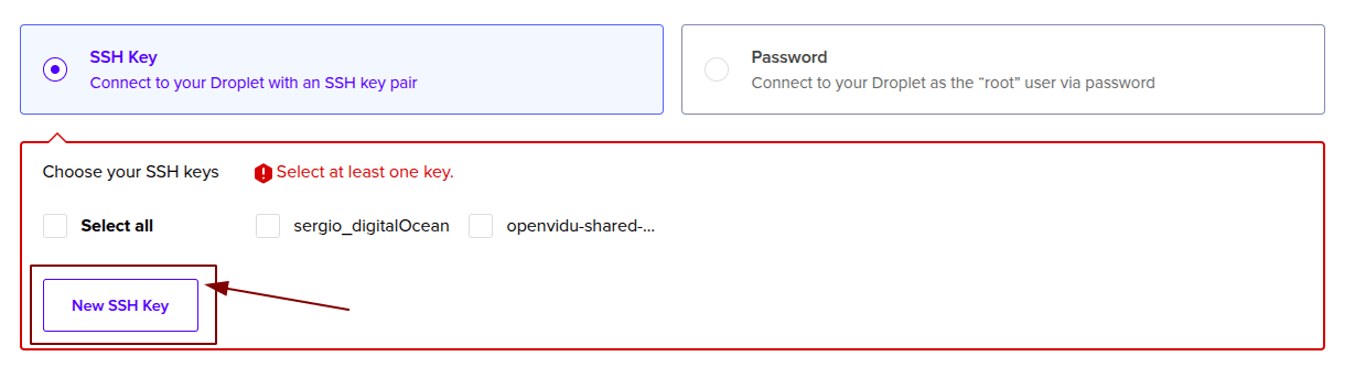 Create New SSH Key