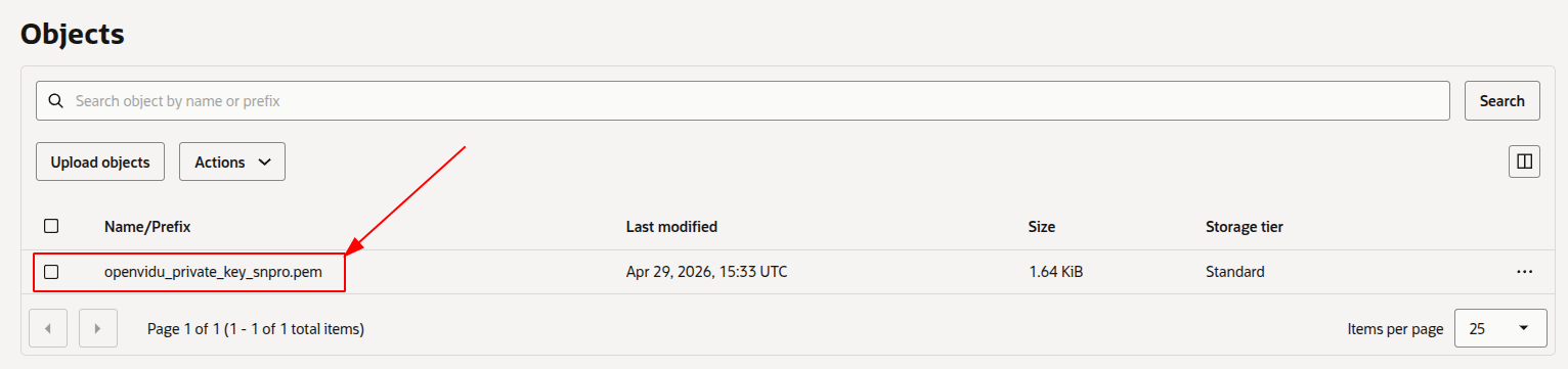 SSH Key in bucket