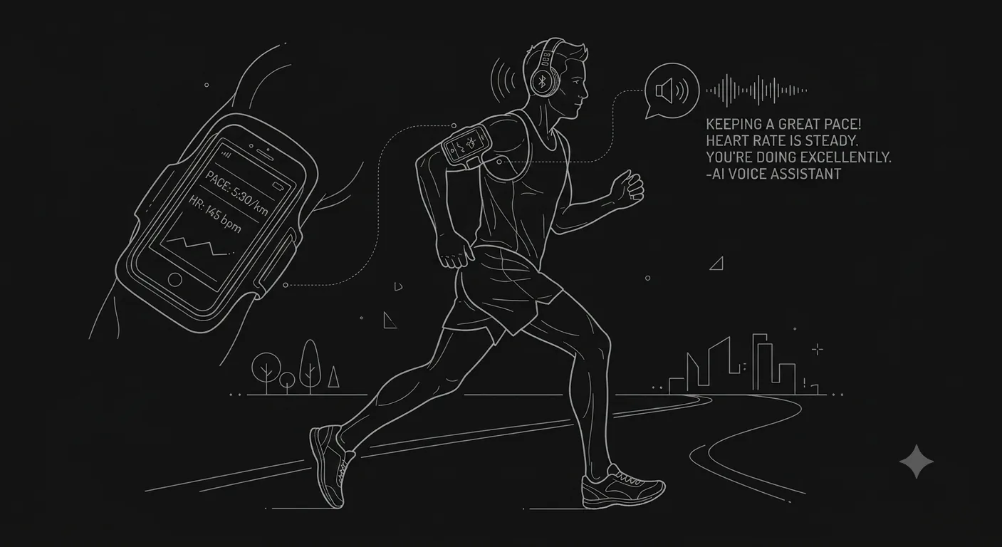 The AI running coach in your ear — a voice agent that reacts to your pace, heart rate, and breathing in real time The AI running coach in your ear — a voice agent that reacts to your pace, heart rate, and breathing in real time