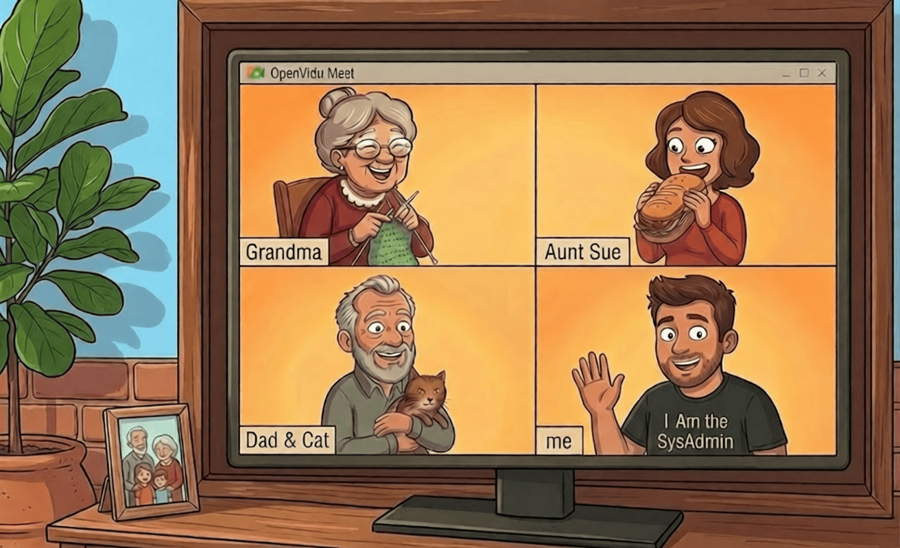 A family video call running on your own home server
