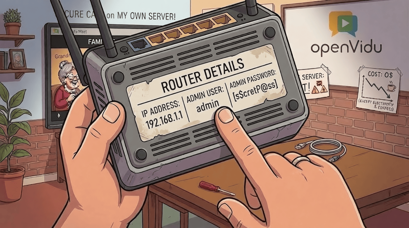 Router label with credentials