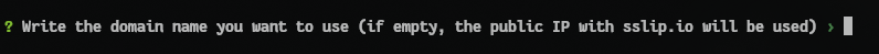 Enter your DuckDNS domain name