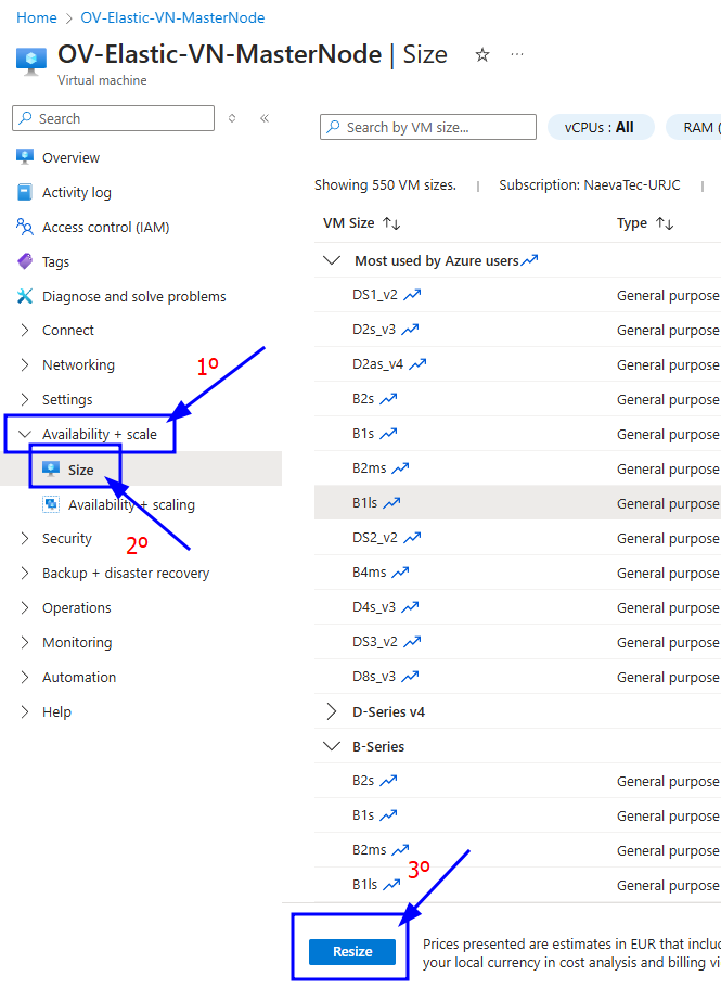 Change instance type master