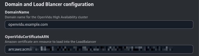 Domain and Load Balancer configuration