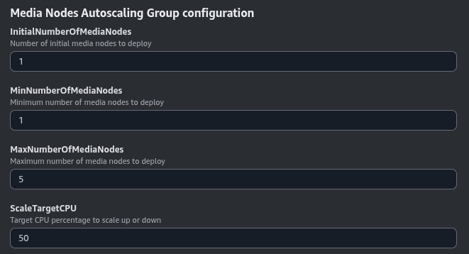 Media Nodes Autoscaling Group Configuration