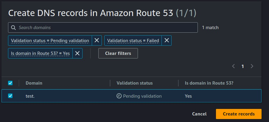 Create record page