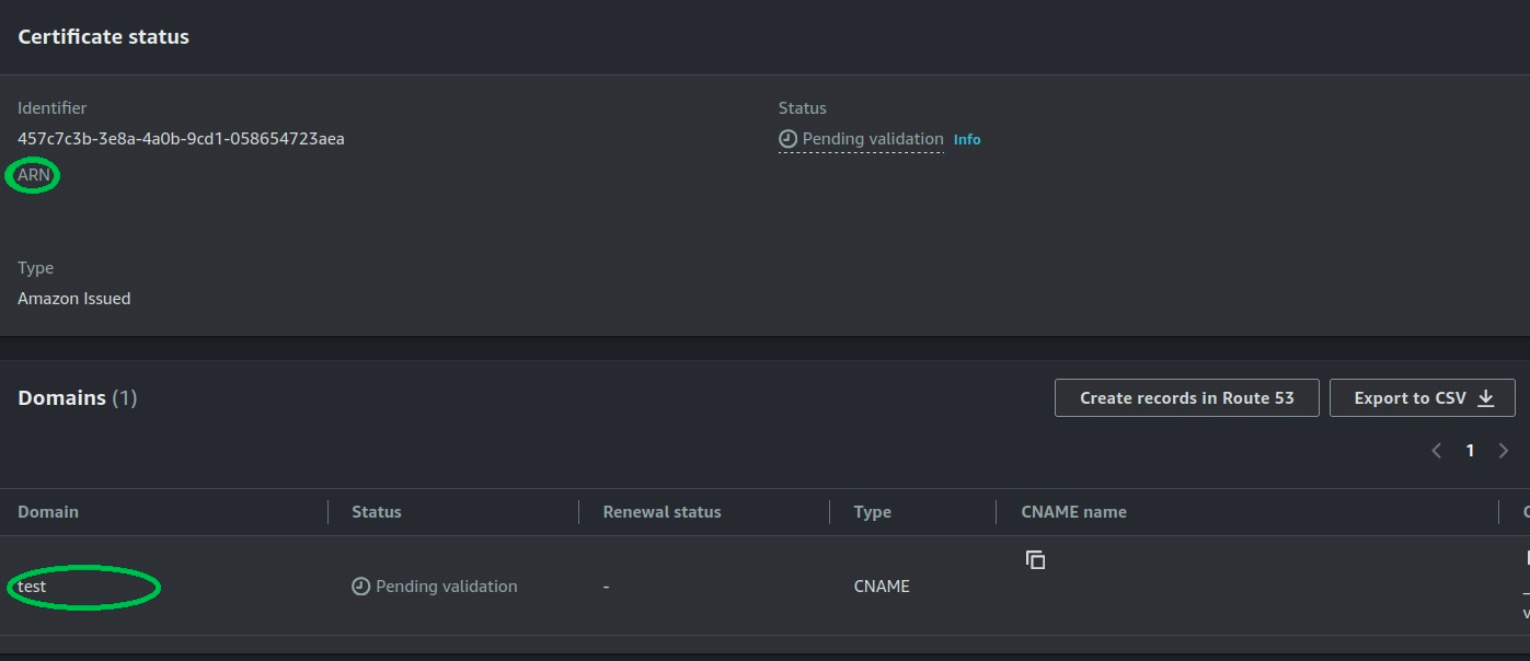 ARN and domain location
