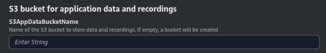 S3 bucket for application data and recordings
