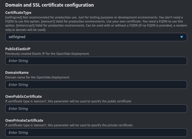 Self-signed certificates