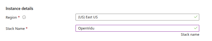 Azure Instance configuration