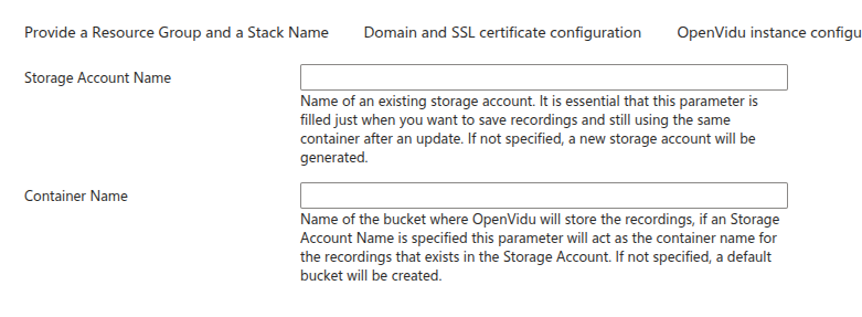 Azure Instance configuration