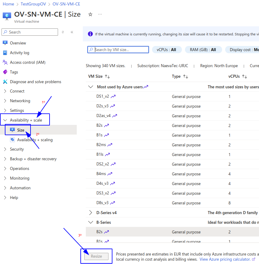 Change instance type