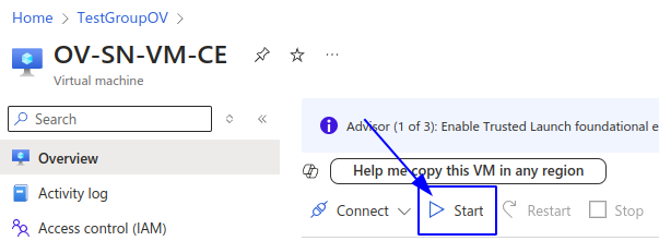 Start instance