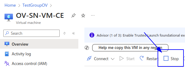 Stop instance
