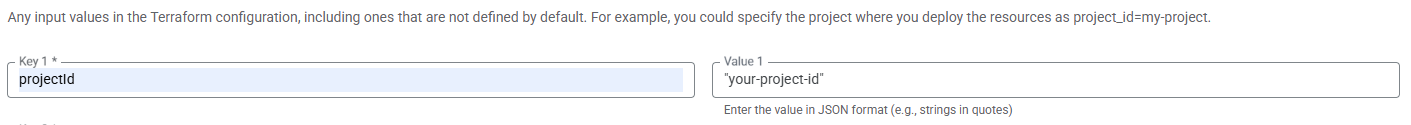 Google Cloud Platform input variables