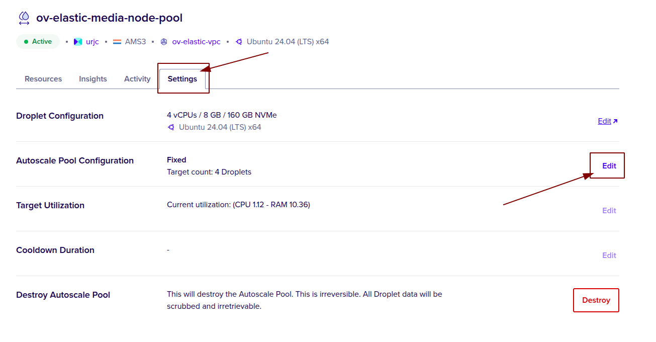 Edit Button Location Autoscale Pool