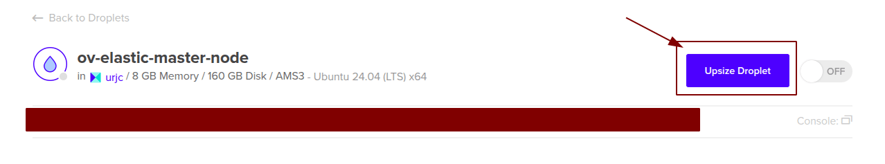 Change droplet size master