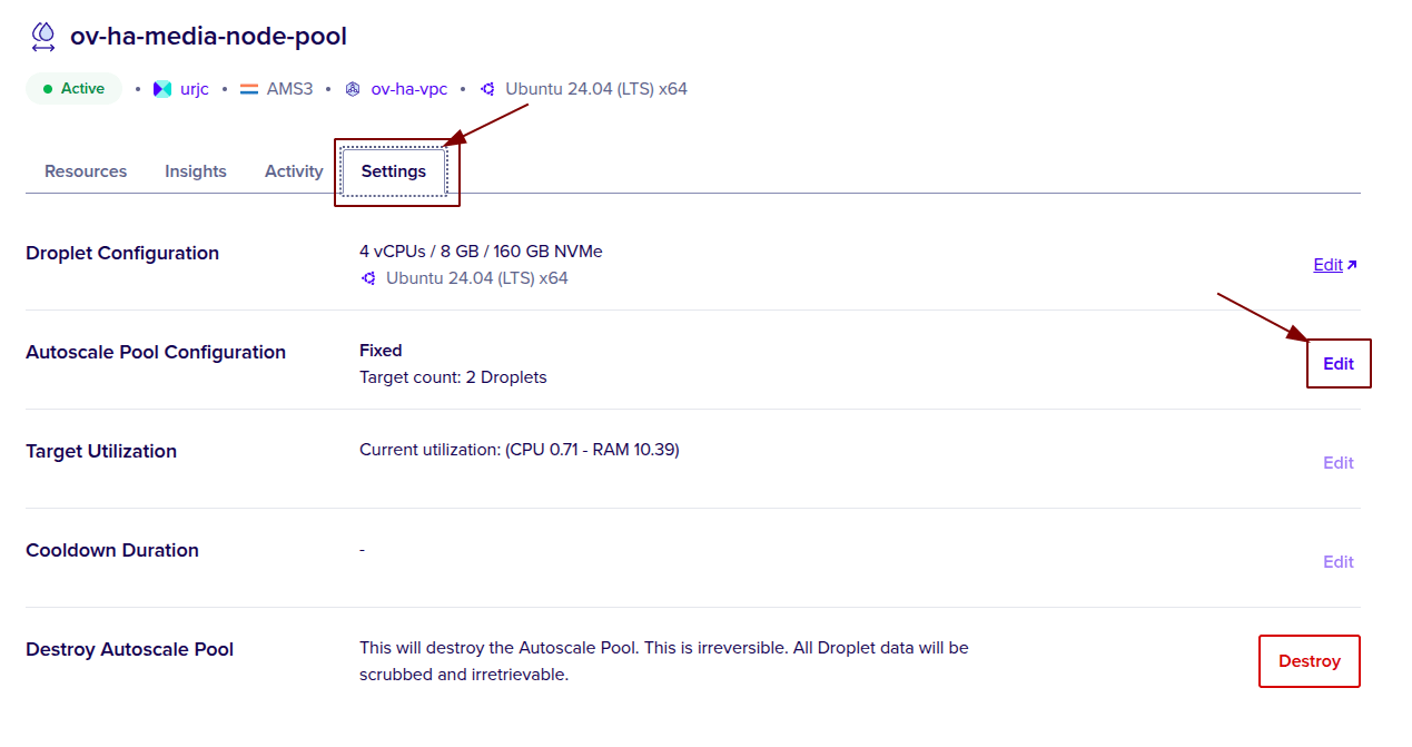 Edit Button Location Autoscale Pool