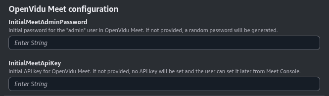 OpenVidu Meet credentials