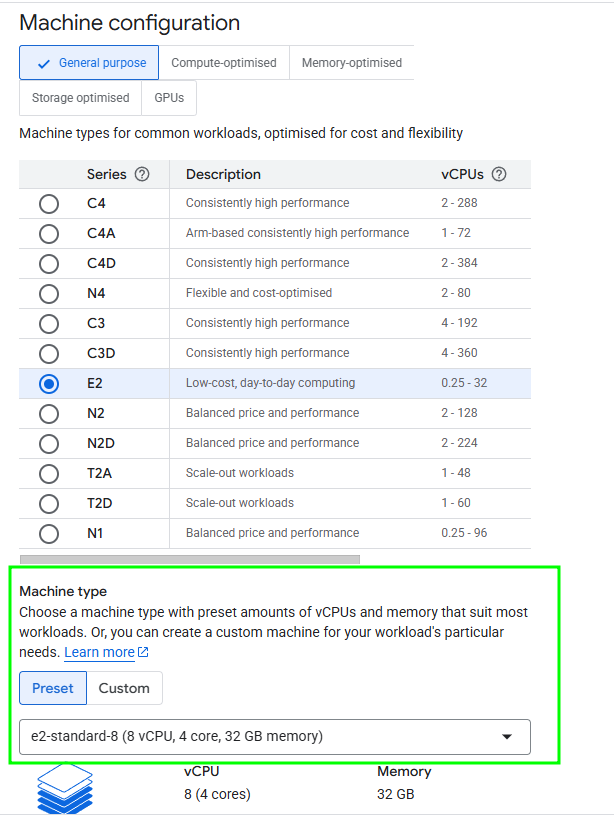 Change instance type