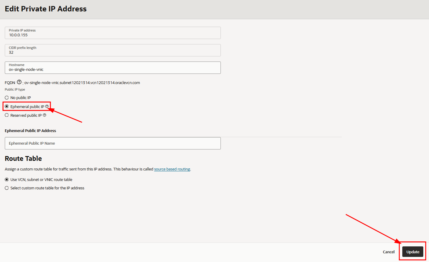 Create Ephemeral Public IPv4