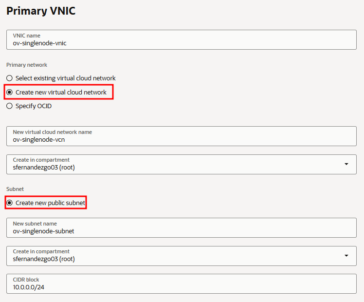 Network configuration